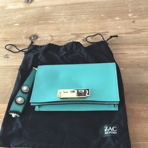 ZAC POSEN Earthette Leather Clutch + Dust Bag